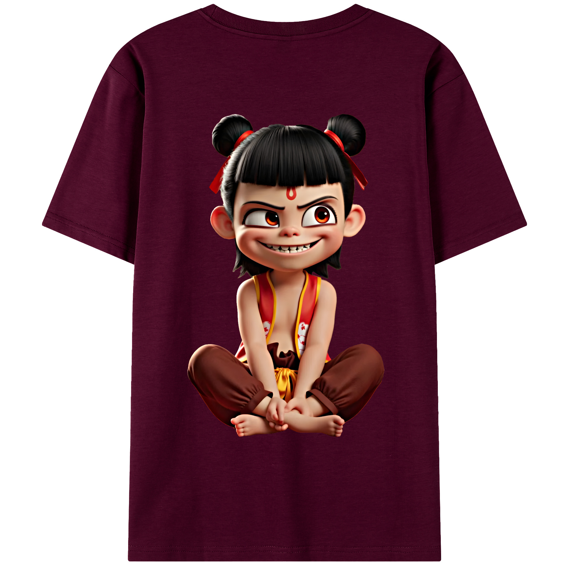 （画像用） Ne Zha 2 ナタ 魔童の大暴れ レディース半袖Tシャツ(バックプリント)
